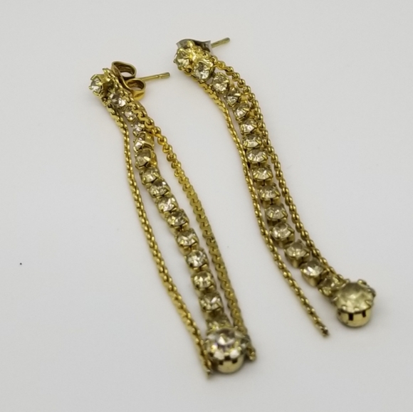 VINTAGE RHINESTONE EARRINGS - Picture 2 of 6